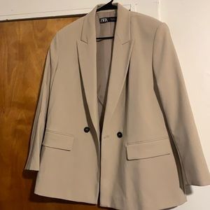 Zara tailored blazer in stone